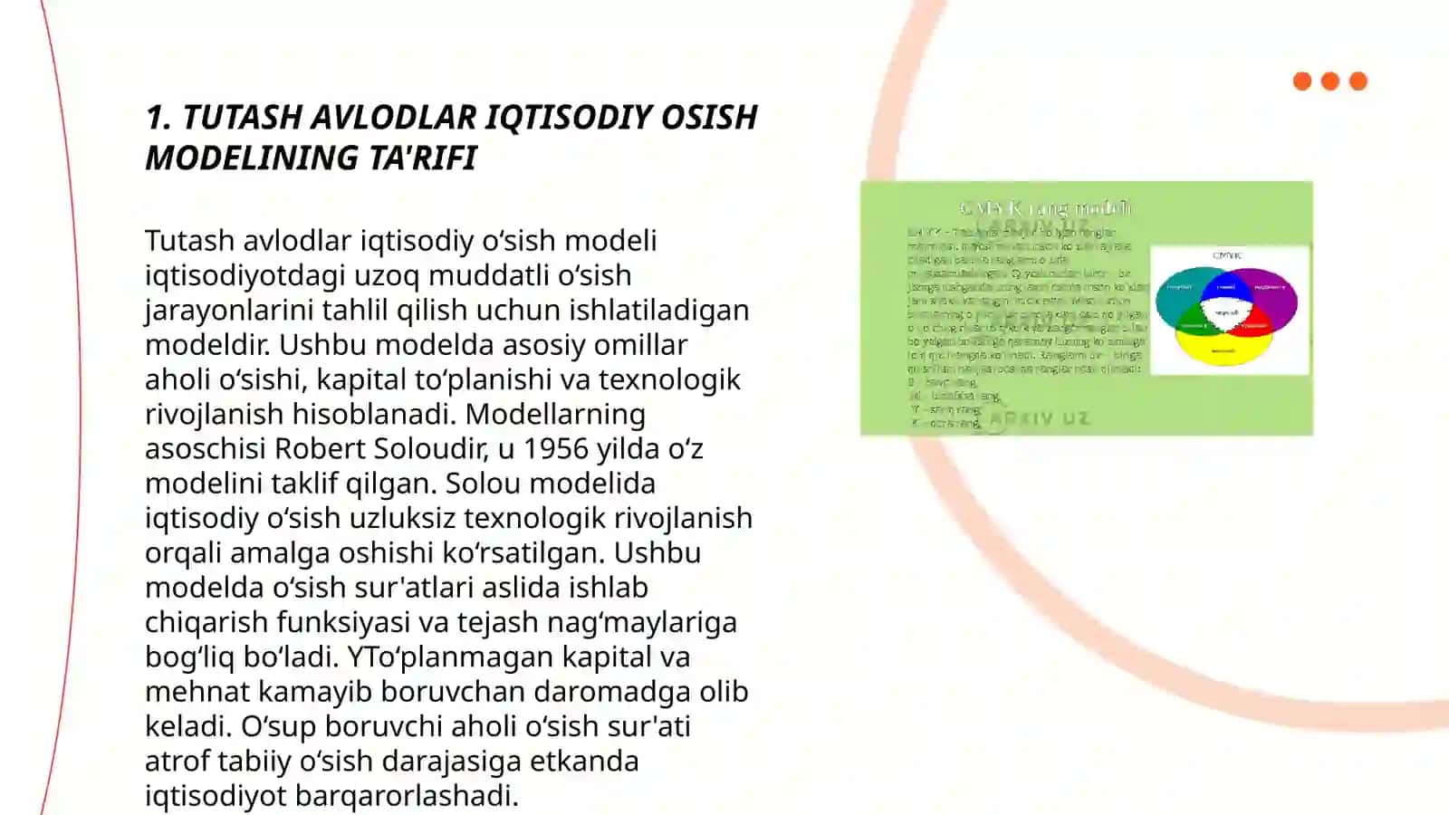 TUTASH AVLODLAR IQTISODIY OSISH MODELI 3