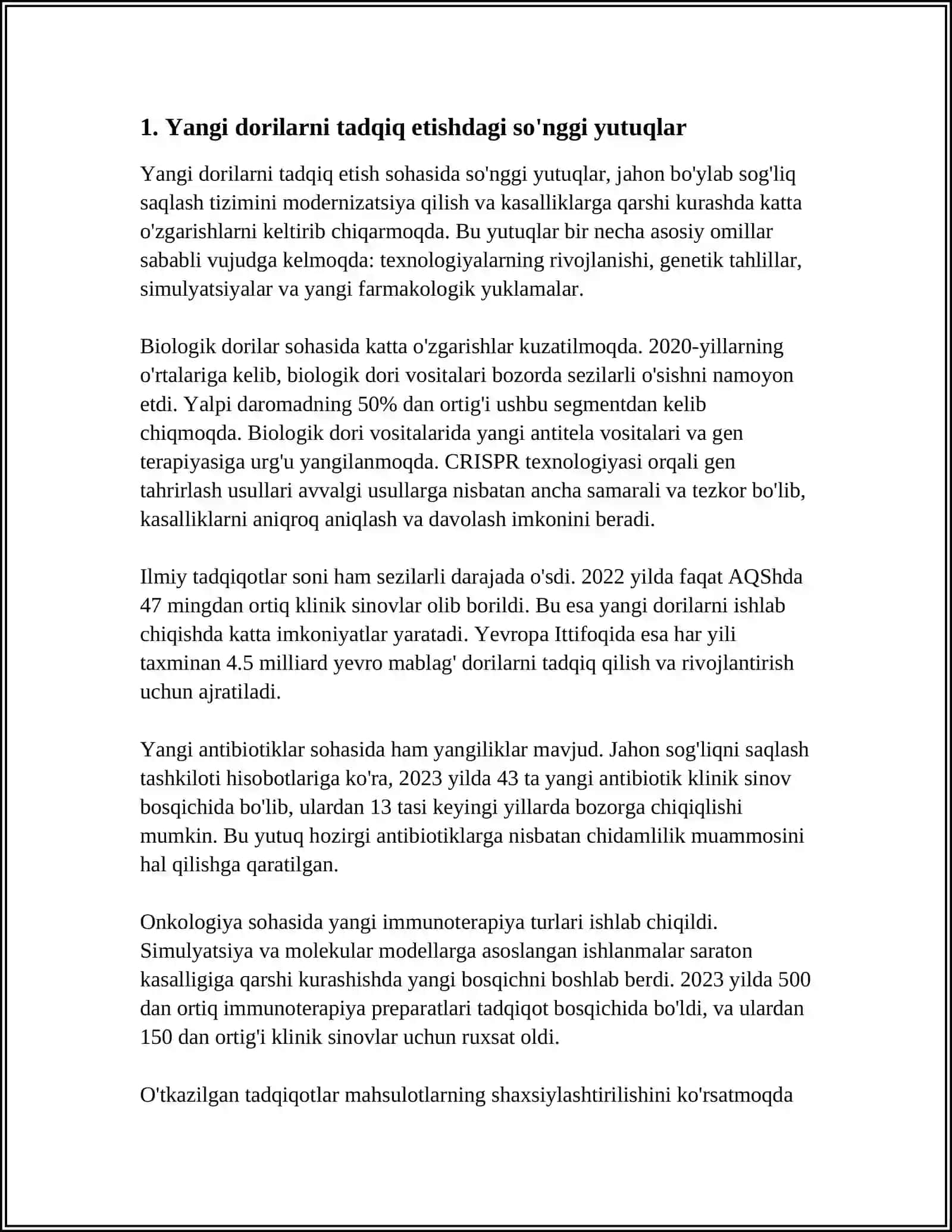 YANGI DORI TURLARINI RIVOJLANISH ISTIQBOLLARI 3