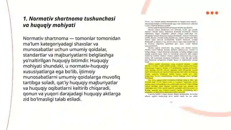 Normativ shartnomalar va uning xususiyatlari 3