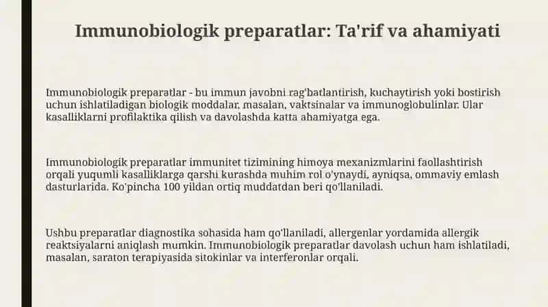 Immunobiologik preparatlar va ularning turlari 3
