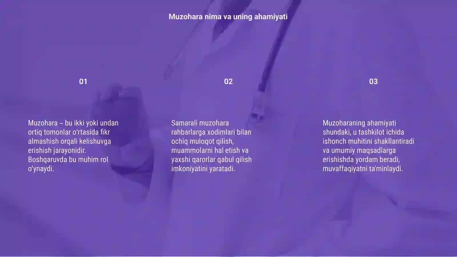 Boshqaruvda samarali muzohara olib borish 3