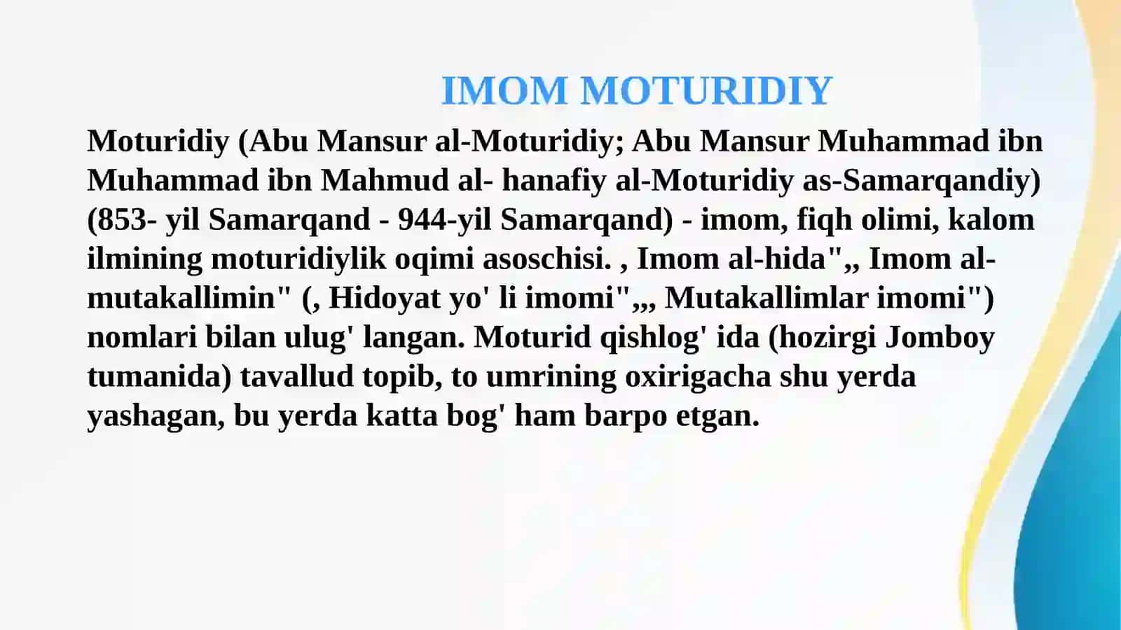 Abu Mansur Moturidiyning islom dini rivojiga qo‘shgan hissasi 3
