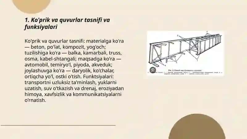 Avtomobil va shahar yo'llaridagi ko'prik inshootlari va quvurlar 3