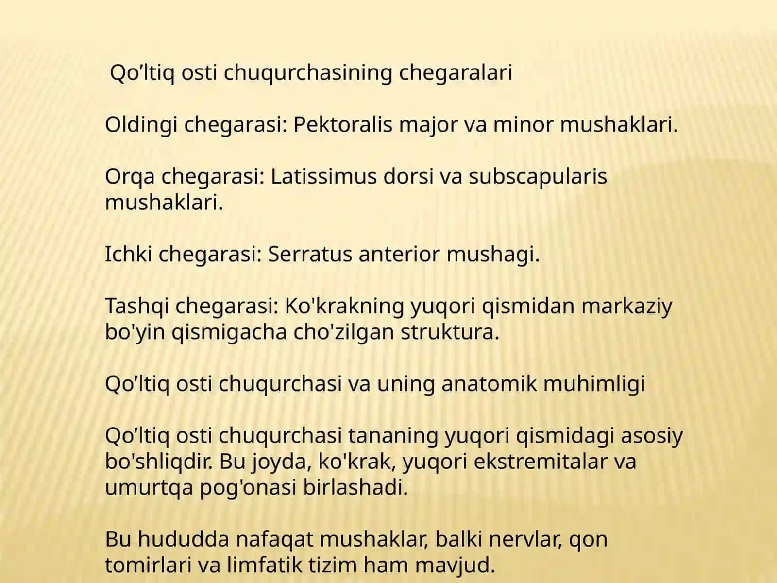 Qo’ltiq osti chuqurchasi chegarasi va anatomik xususiyatlari 3