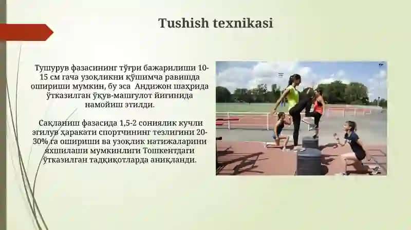 Yengil atletika: Turgan joydan uzunlikka sakrash texnikasini oʻrgatish 3