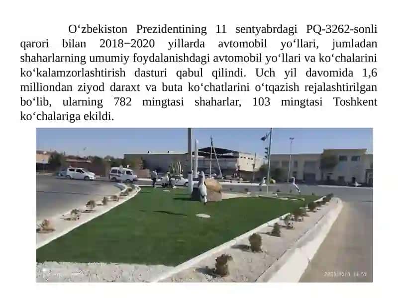 Avtomobil yo‘llarini ko‘kalamzorlashtirishning nazariy asoslari 3
