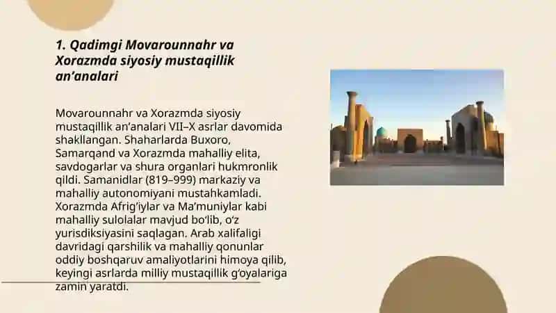 Oʻzbekistonda mustaqillik gʻoyalarining tarixiy asoslari 3