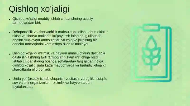 Qishloq xo‘jaligida iqtisodiy o‘sish ko‘rsatkichlari 3