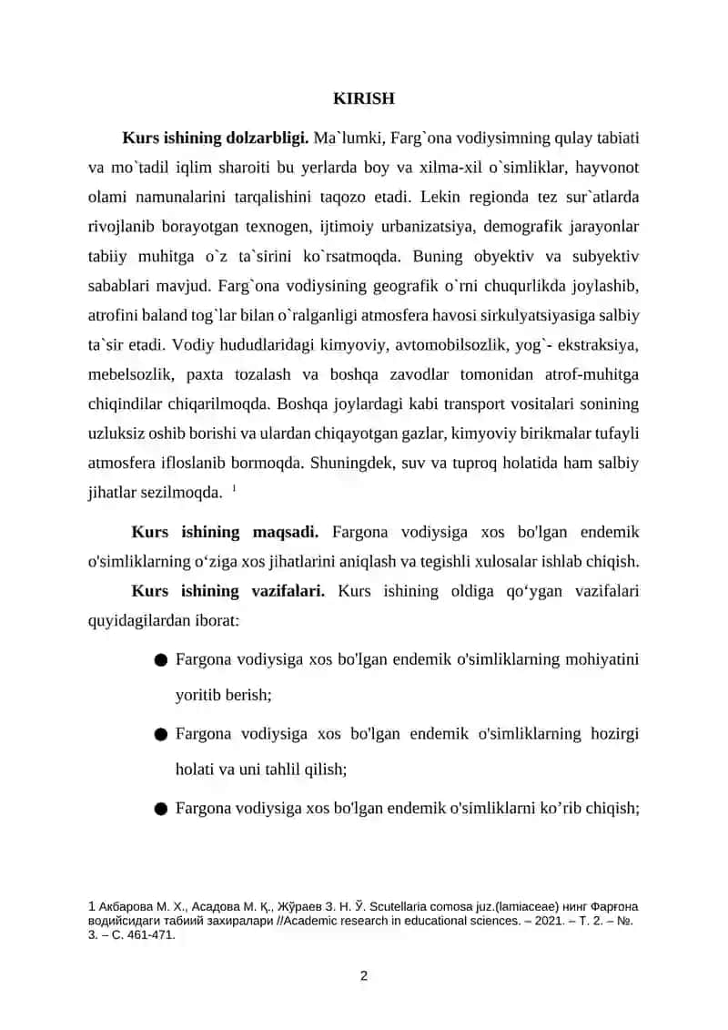 Fargona vodiysiga xos bo'lgan endemik o'simliklar 3