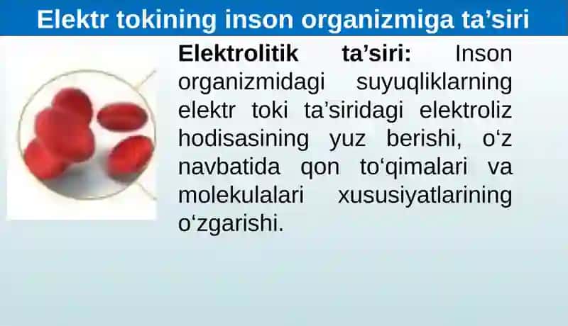 Elektr tokining inson organizmiga ta'siri 3