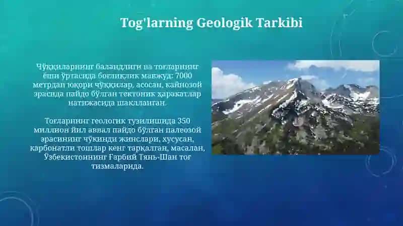 Tog'larning Geologik Tarkibi 3