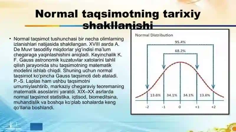 Normal taqsimot va uning xususiyatlari 3