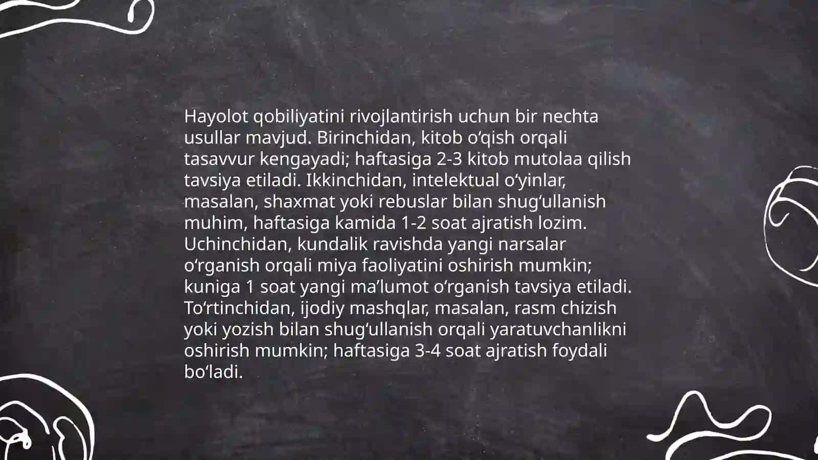 Ijodiy qobiliyatni o'stirish 3
