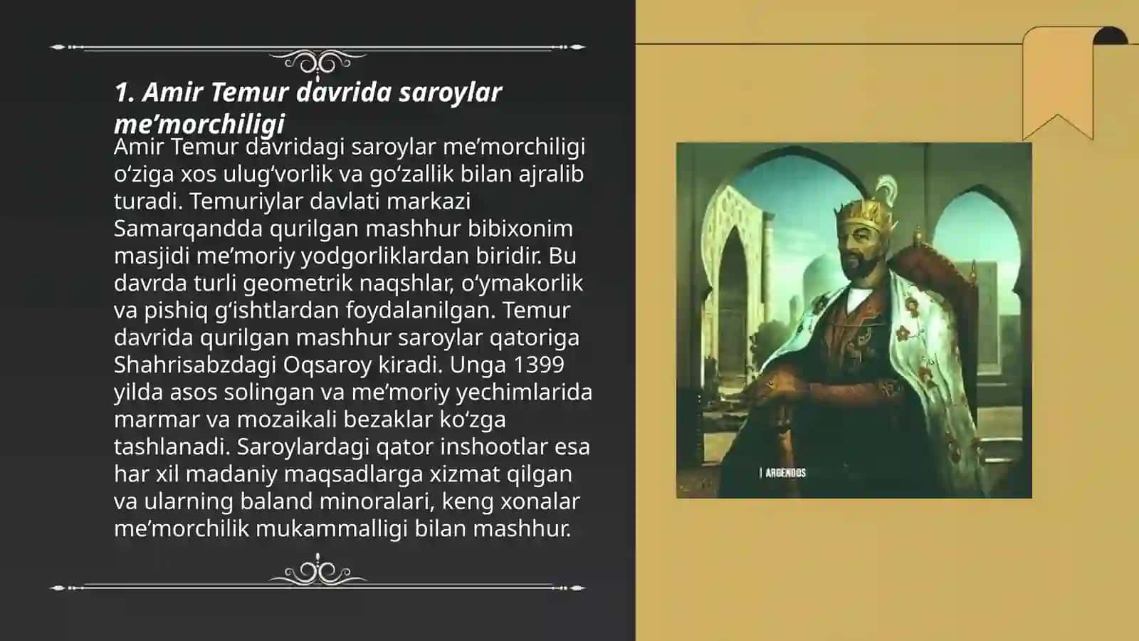 Amir Temur davrida me'morchilik 3