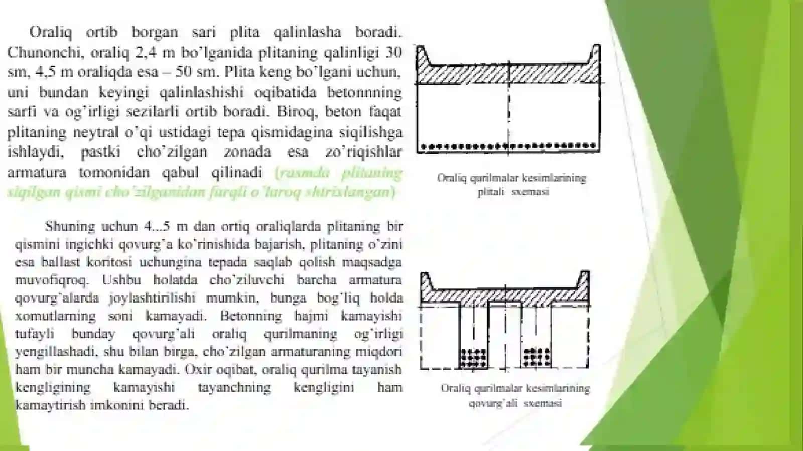 Zo'riqtirilmagan armaturali plitalar va qobirg'alioraliq qurilmalar 3