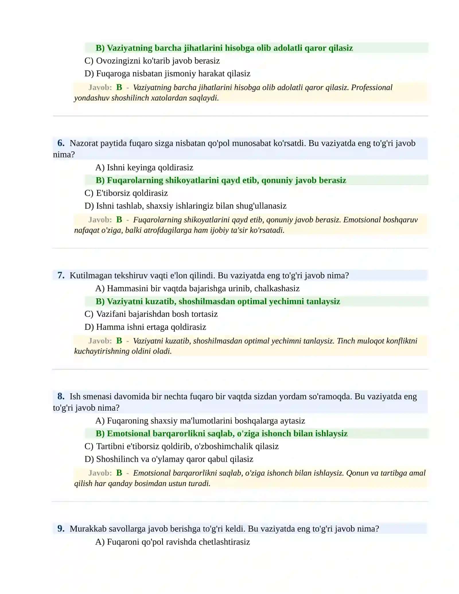 BOJXONA XIZMATIGA ISHGA KIRISH PSIXOLOGIK SINOV Testlari 3