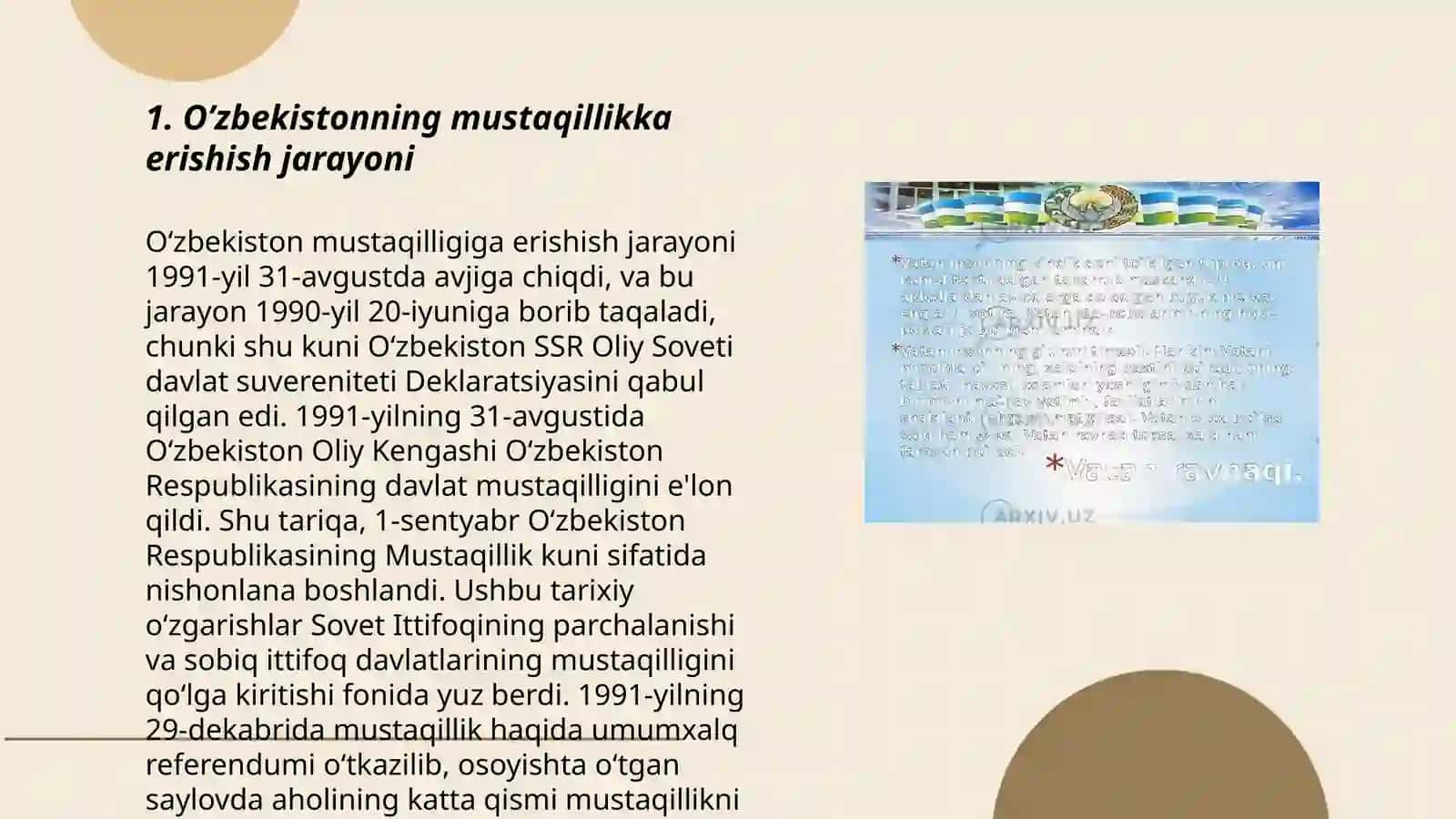 O’zbekiston o’z istiqlol va taraqqiyot yo’li 3