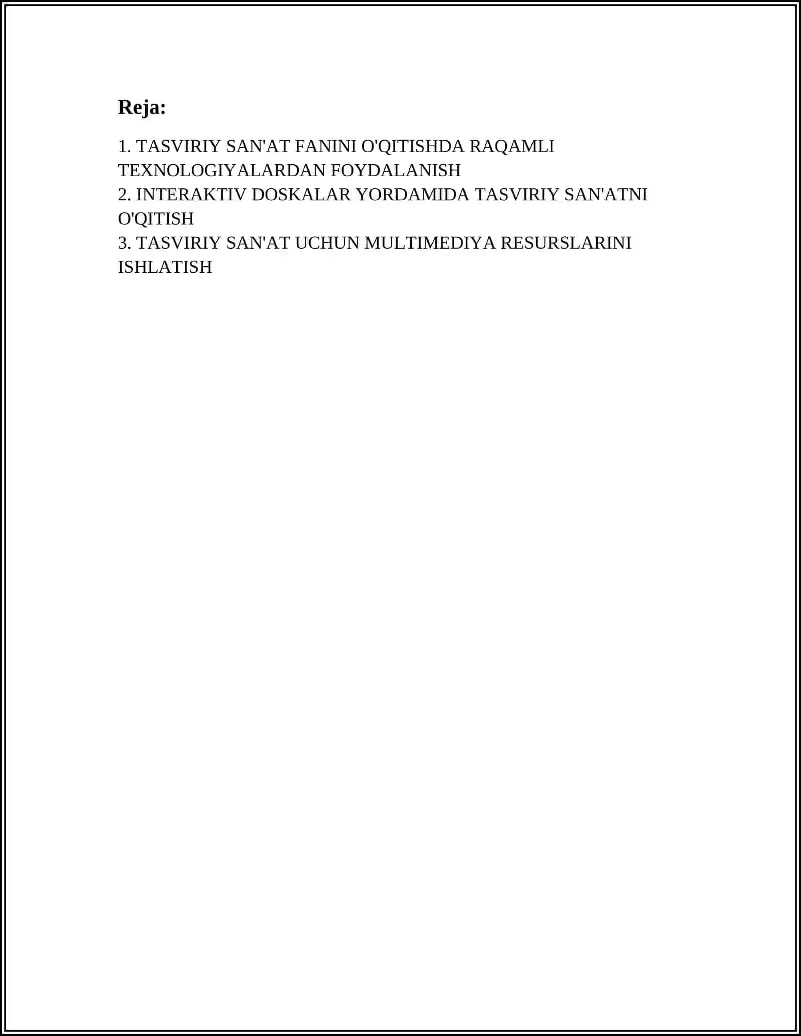 TASVIRIY SAN'AT FANINI O'QITISHDA ZAMONAVIY PEDAGOGIK TEXNOLOGIYALARDAN FOYDALANISH 3