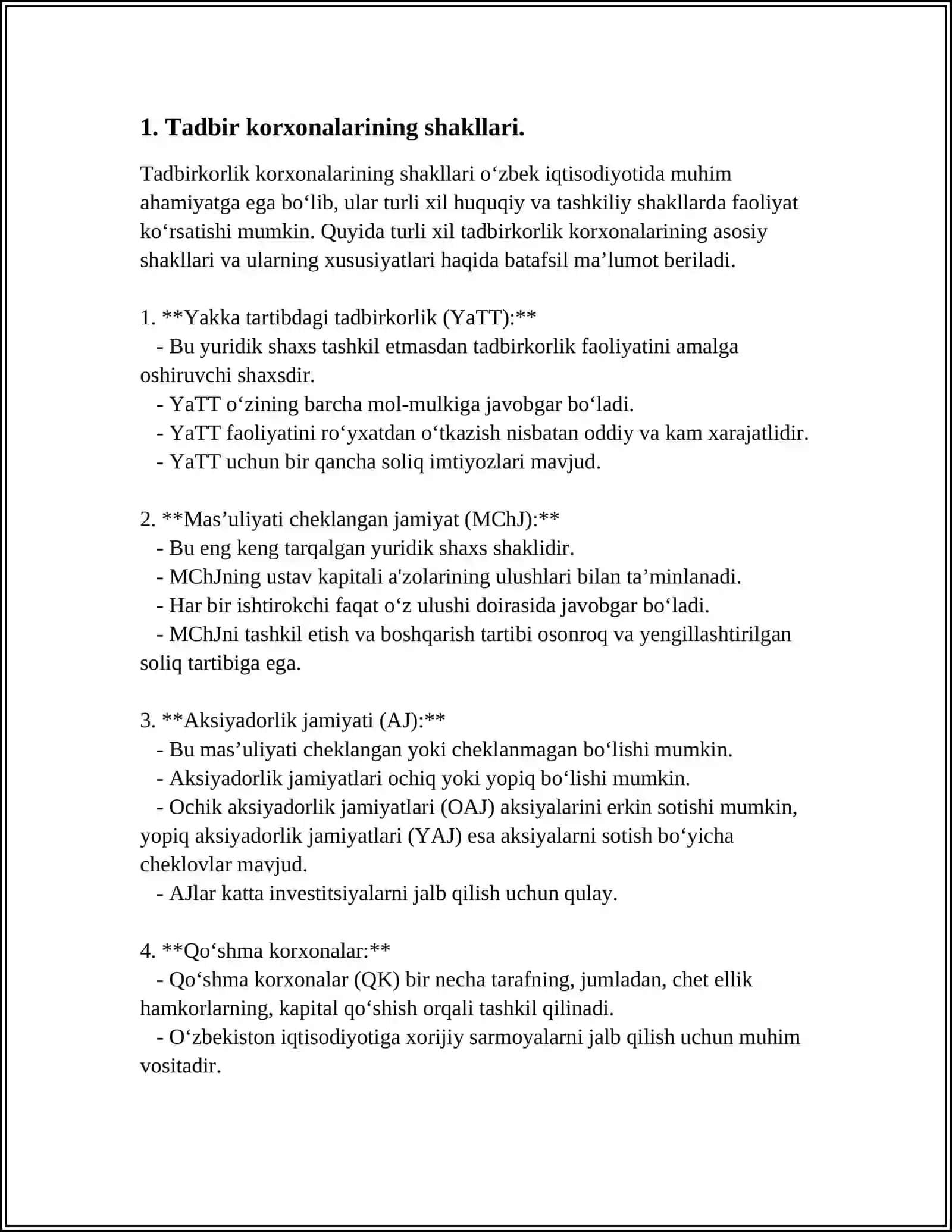 TADBIRKORLIK FAOLIYATINING SHAKILLARI ULARNI TASHKIL ETISH VA BOSHQARISHNING BOZOR TIZIMLARI 3