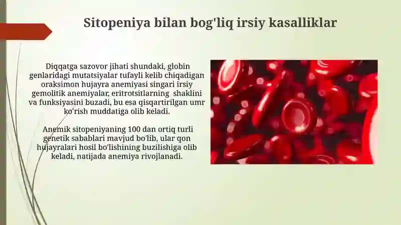 Irsiy nuqsonlarning anemiya rivojlanishga tasiri 3