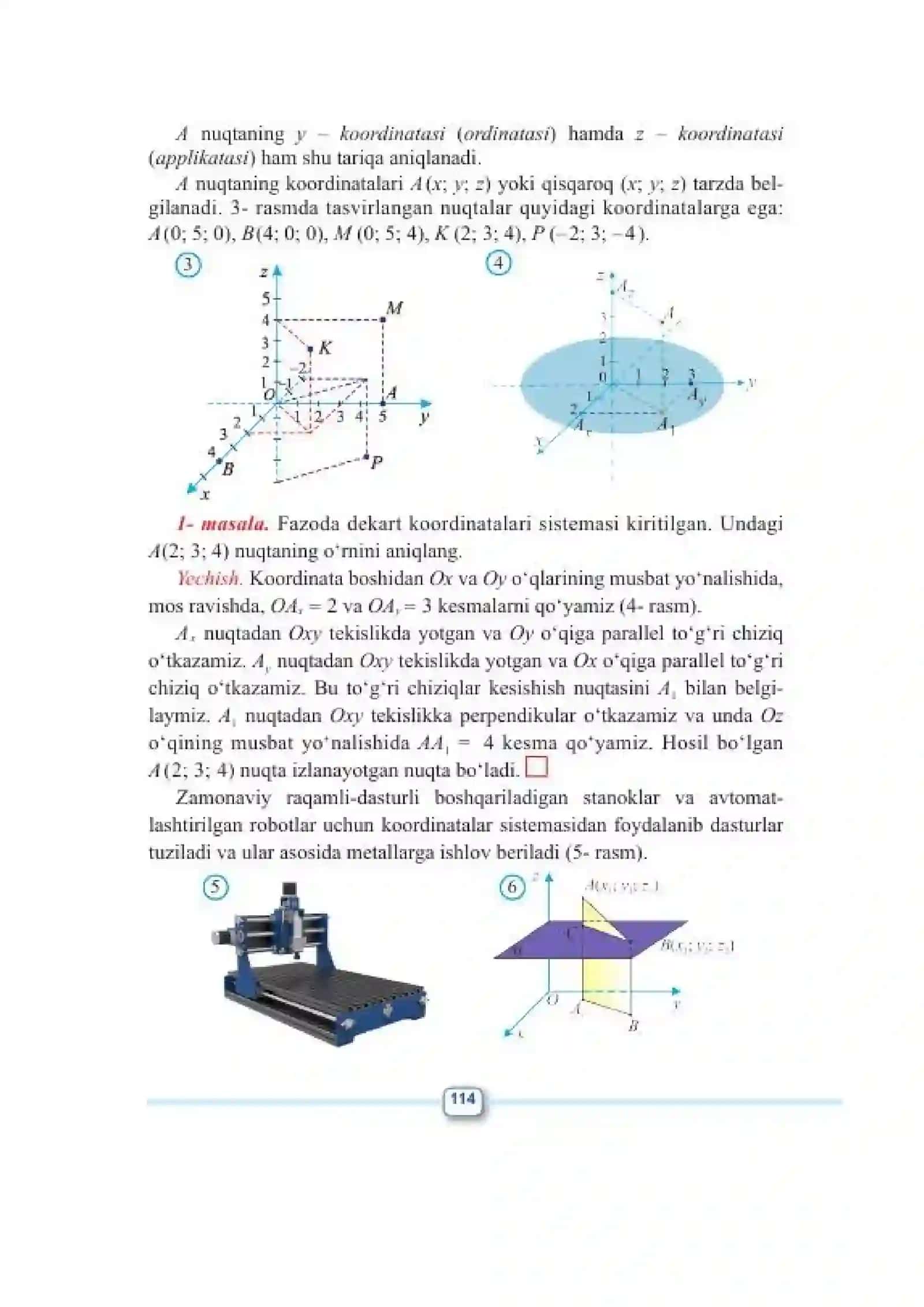 Fazoda Dekart koordinatalar sitemasi 3