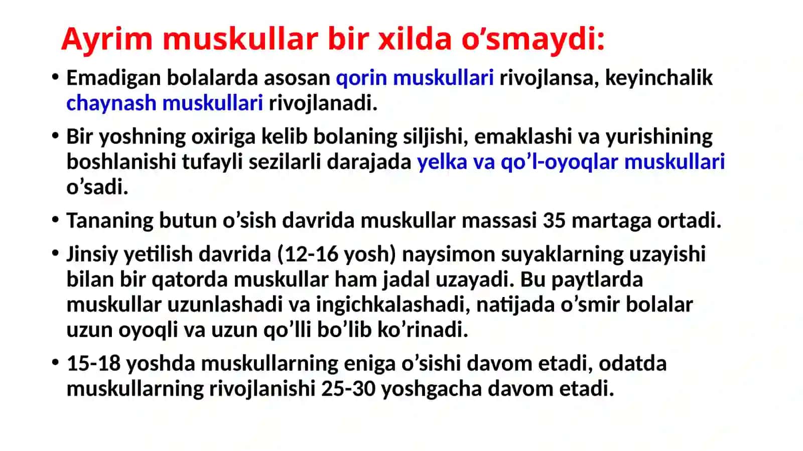 Tayanch – harakat apparatining yosh xususiyatlari va gigiyenasi 3
