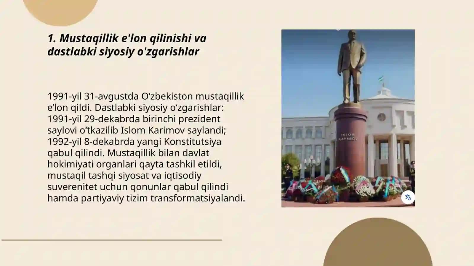 O’zbekistonning mustaqillik yillaridagi hayoti 3