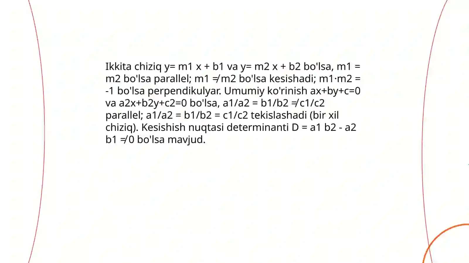 Geometrik figuralar orasidagi pozitsion va metrik munosabatlarni tekshirish 3