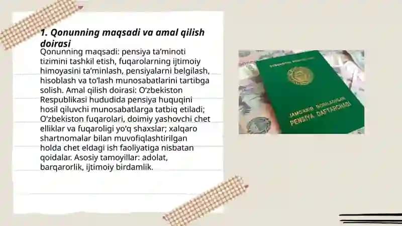 Oʻzbekiston Respublikasi pensiya toʻgʻrisidagi qonun 3