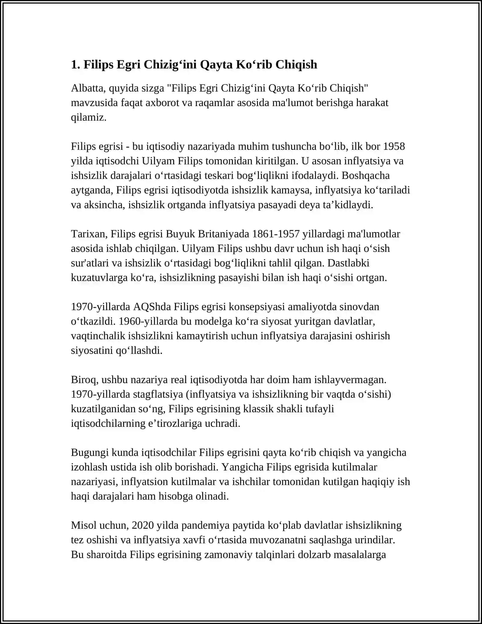 FILIPS EGRI CHIZIGʻI. MODELINING ZAMONAVIY TALQINI 3