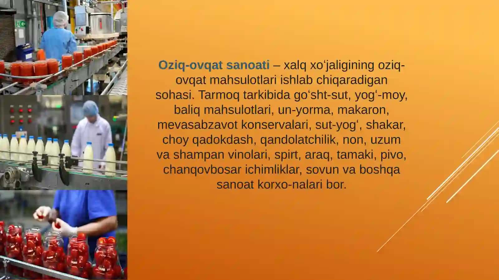 OZIQ-OVQAT SANOATI KORXONALARNING BINOLARI TURLARINI O‘RGANISH 3