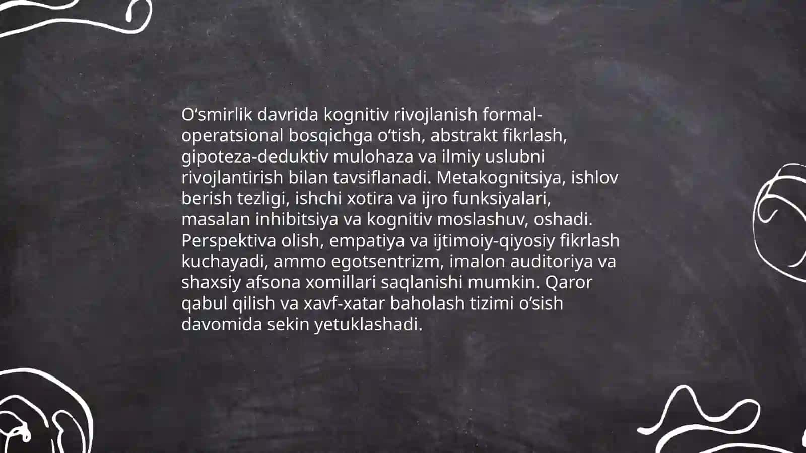 Oʻsmirlik davrida psixik rivojlanish 3