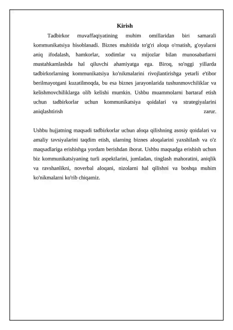 Tadbirkor shaxsning muloqotda boʻlish qoidalari 3
