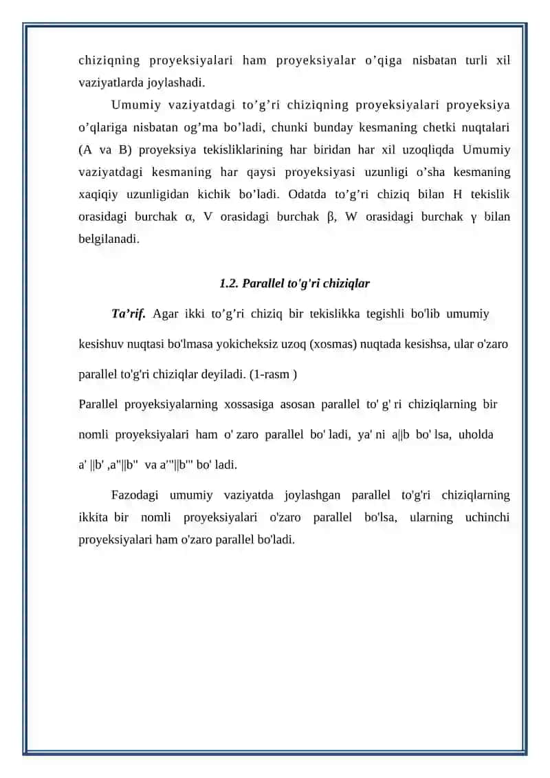 Tekislikda ikki to’g’ri chiziqning o’zaro joylashuvi 3