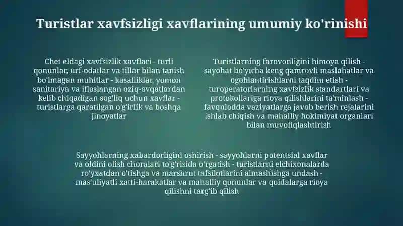 Turoperatorlik Faoliyatida Turistlar Xavfsizligini Taminlash 3
