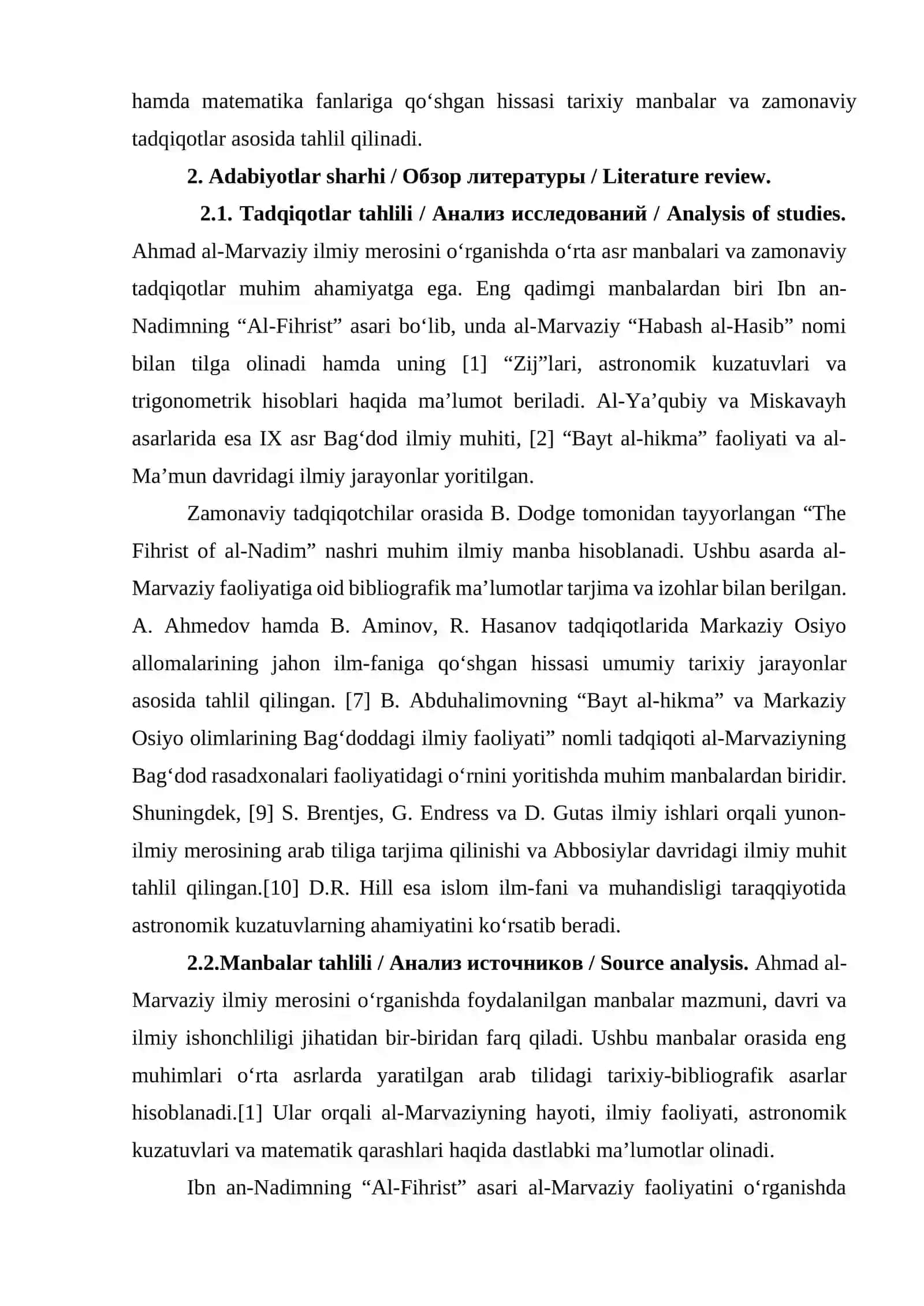 Ahmad al-Marvaziyning ilmiy merosi 3