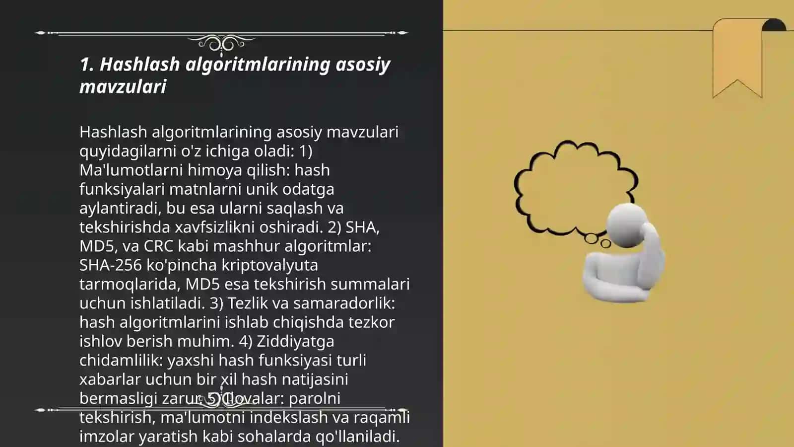 Hashlash algoritmlarining asosiy mavzulari 3