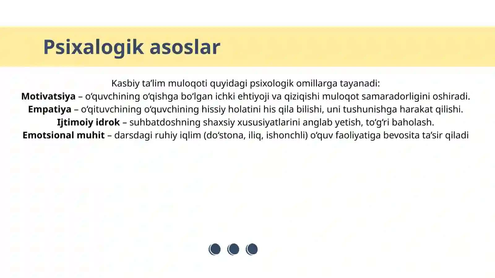 Kasbiy ta'lim muloqotining psixalogik asoslari 3