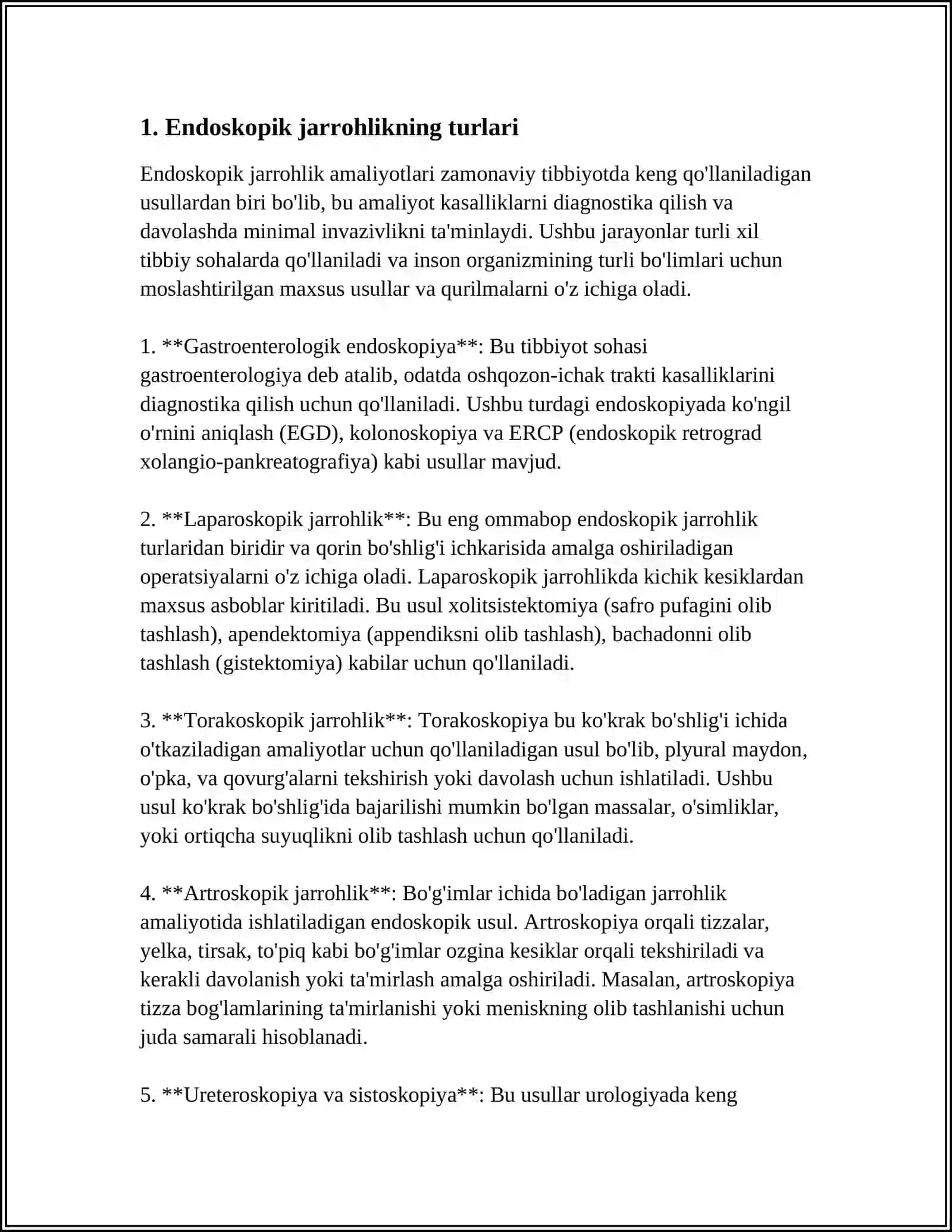 TIBBIYOTDA ENDOSKOPIK USULLARNING QO'LLANISHI 3