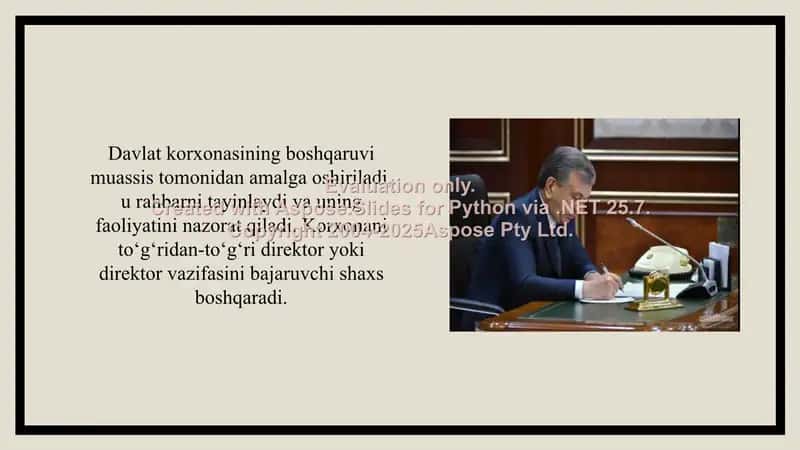 O‘zbekiston Respublikasi Vazirlar Mahkamasining 2006-yil 16-oktabrdagi 215-son qarori “Davlat korxonalari to‘g‘risida”gi  Nizom 3