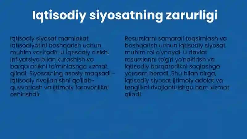Iqtisodiy siyosatning zarurligi va shakllari 3