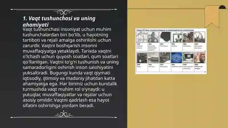 Vaqt tushunchasi va uning ahamiyati 3