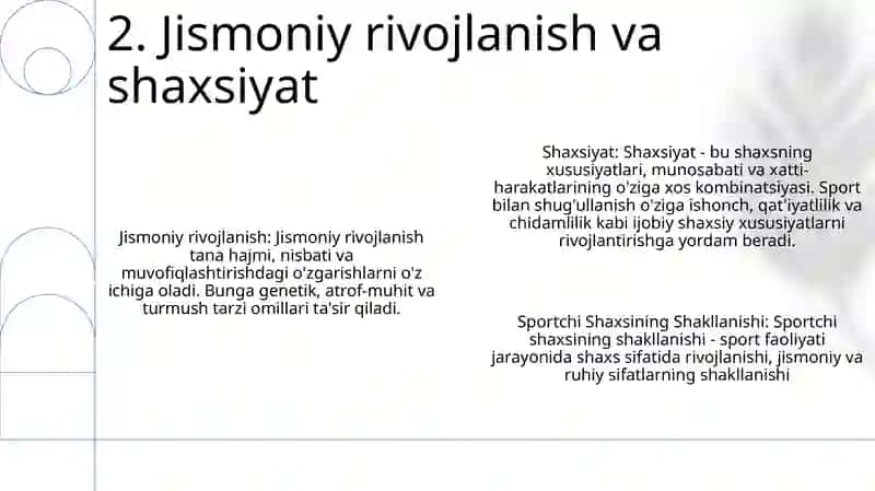 Jismoniy Rivojlanish Jismoniy Tarbiya Jarayonida Sportchi Shaxsining Shakllanishi 3