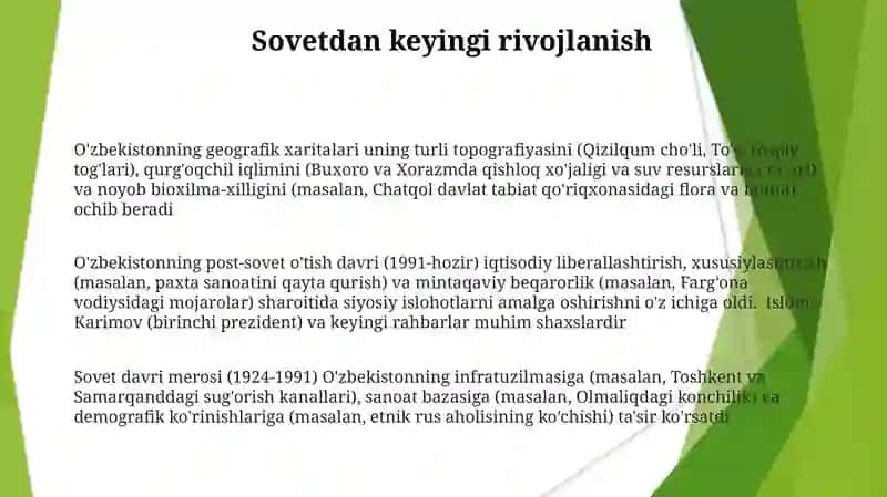 Özbekistonning geografik xaritalari 3