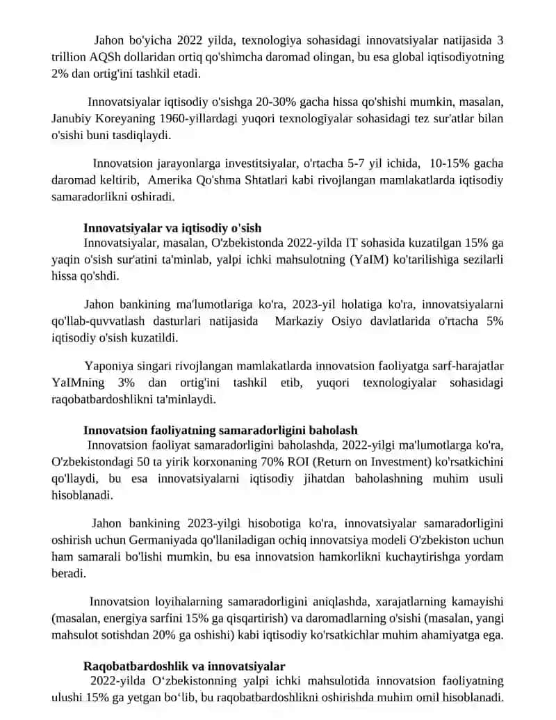 Innovatsion jarayonlarning iqtisodiy mohiyati 3