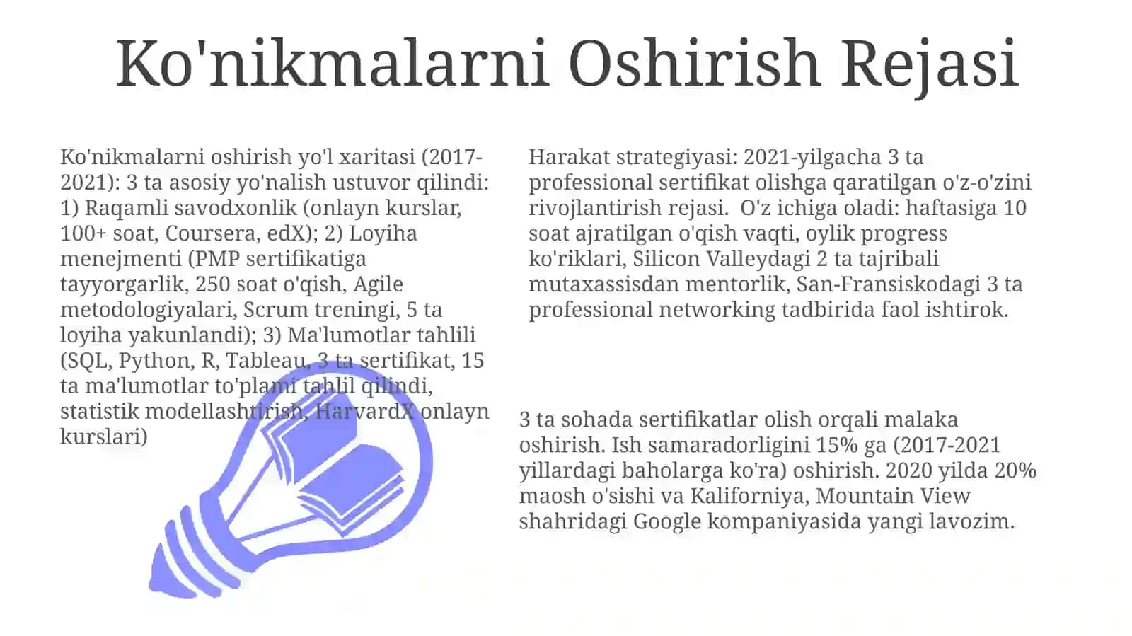 Ko'nikmalarni Oshirish Rejasi 3
