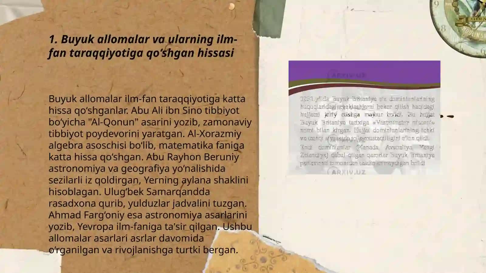 Buyuk allomalarning jahon sivilizatsiyasiga qo‘shgan hissasi 3