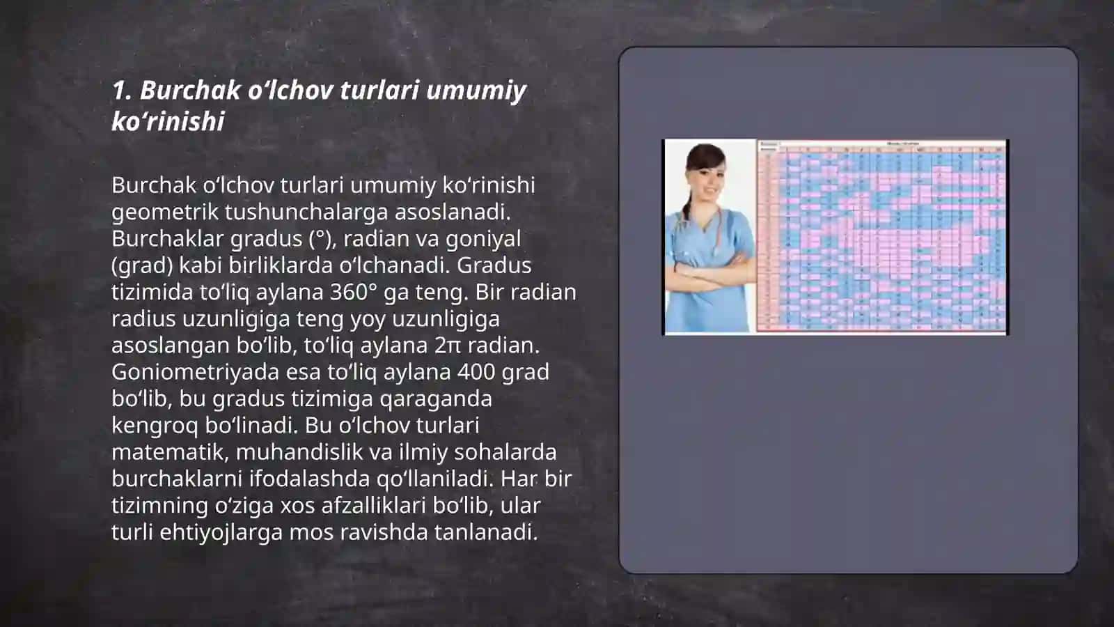 Burchak oʻlchov turlari 3