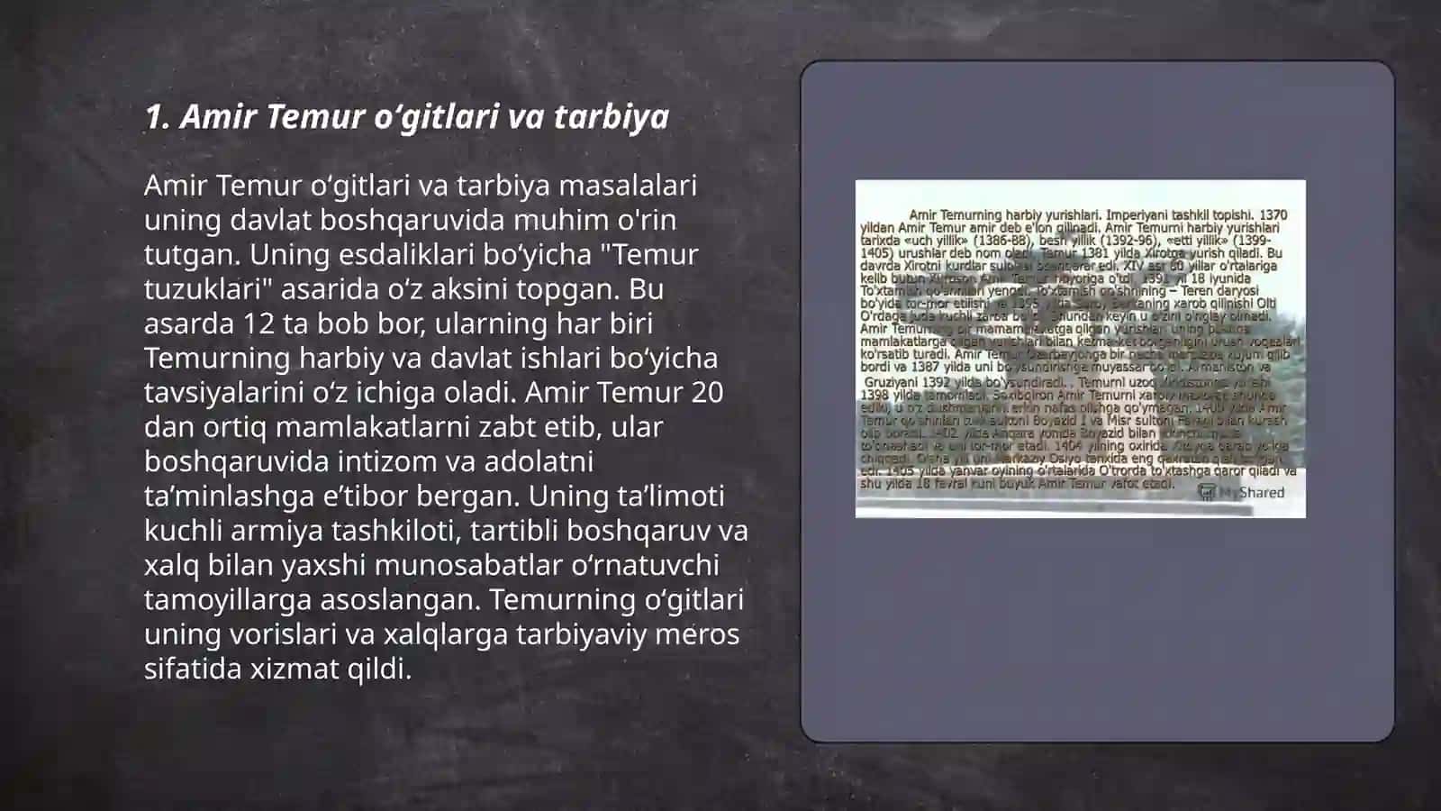 Shaxs tarbiyasida Amir temur oʻgitlardan foydalanish 3