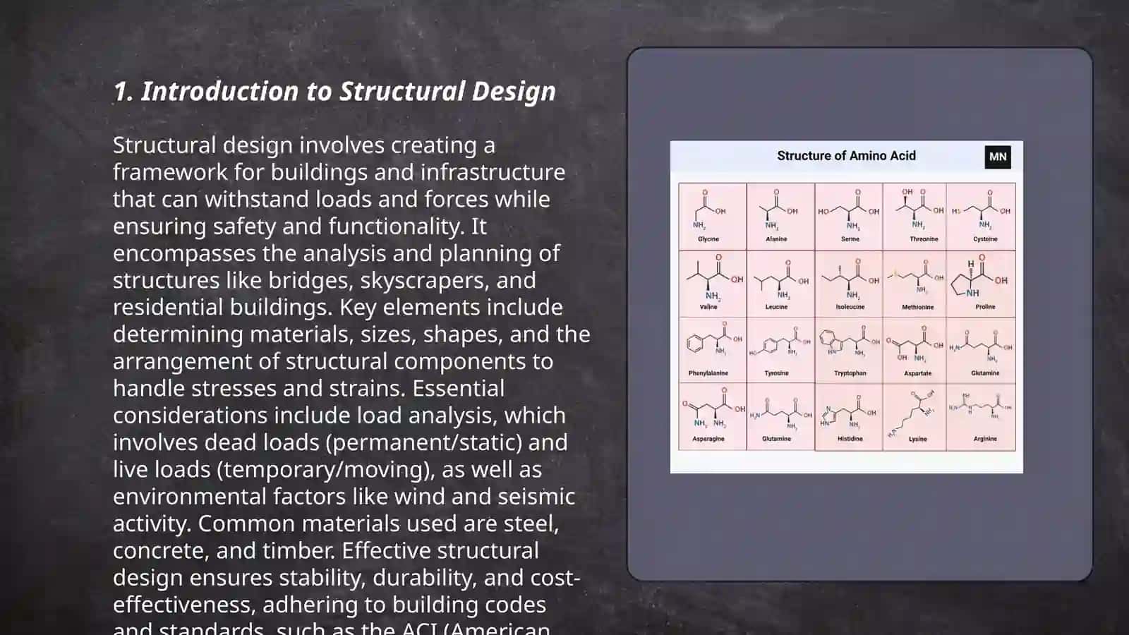 Presentation of structure 3